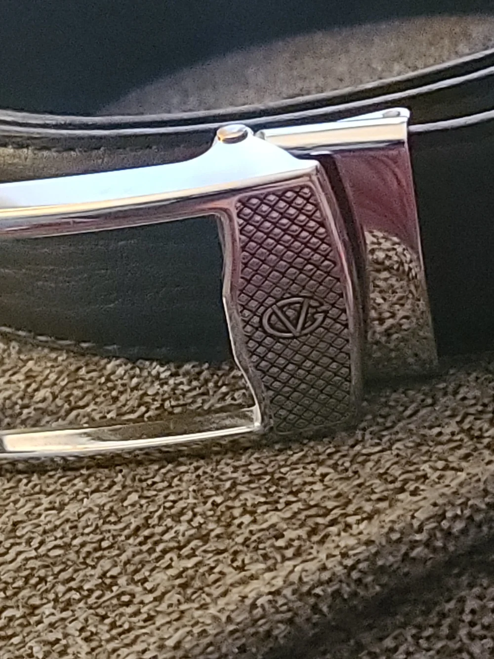 Valentino Silver Textured Buckle Kids Belt